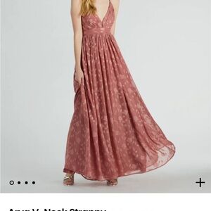 Elegant Pink Floral Maxi Dress